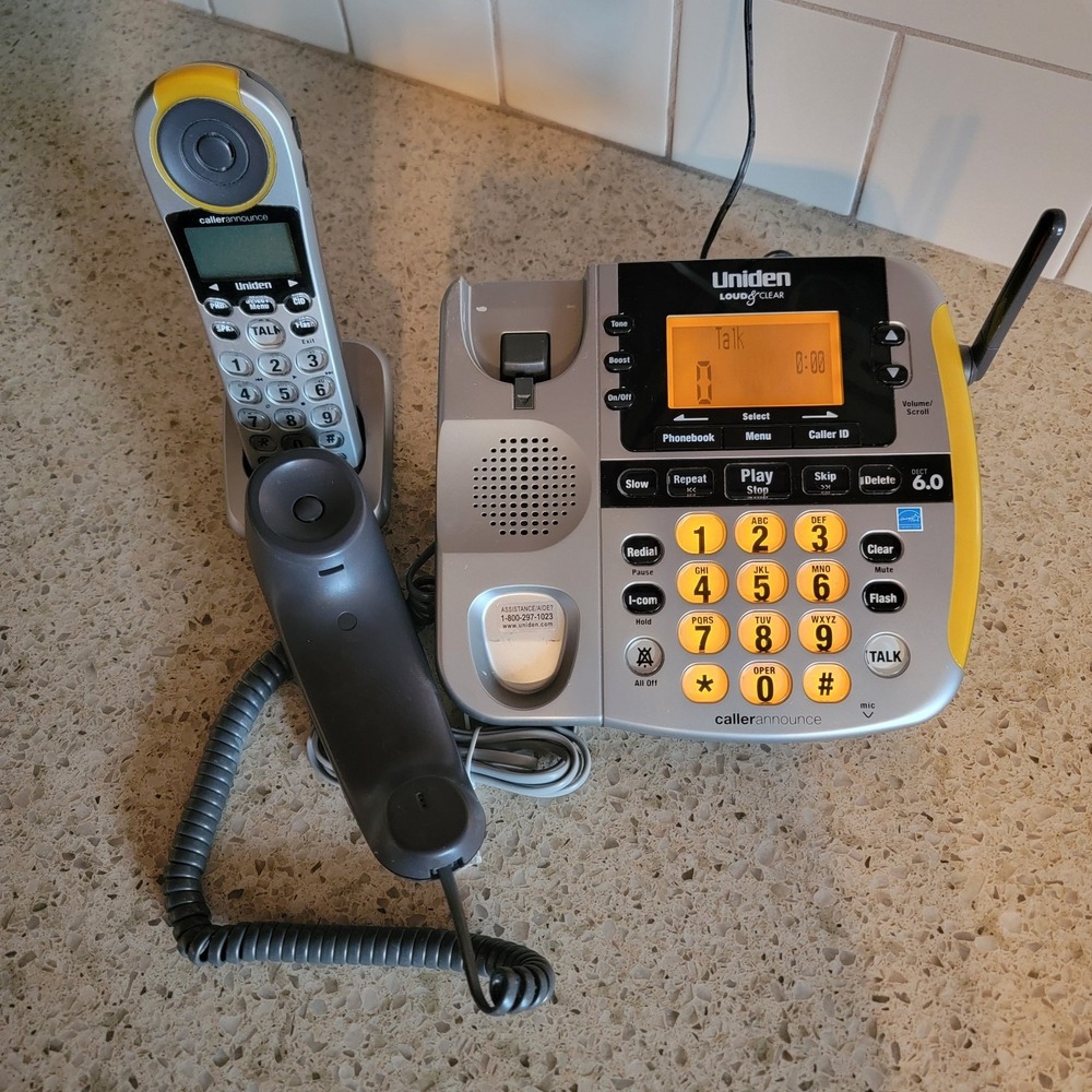 Uniden Loud & Clear Dect 6.0 CEZA12998 Desk Top Phone & Uniden Cordless Call Id